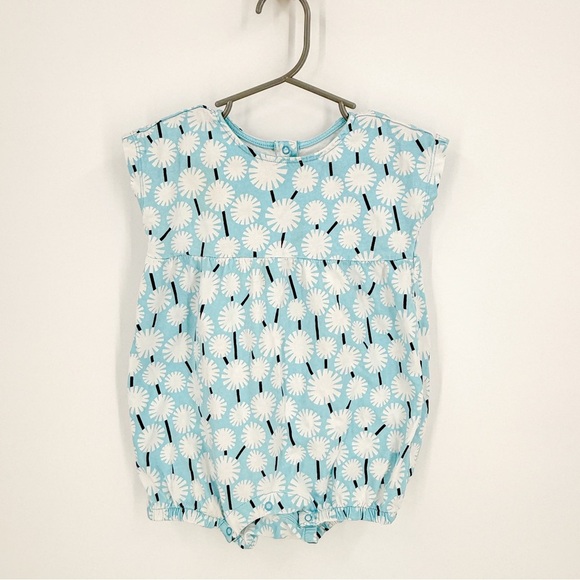 Primary Blue and White Bodysuit with Cap Sleeves - Picture 1 of 3